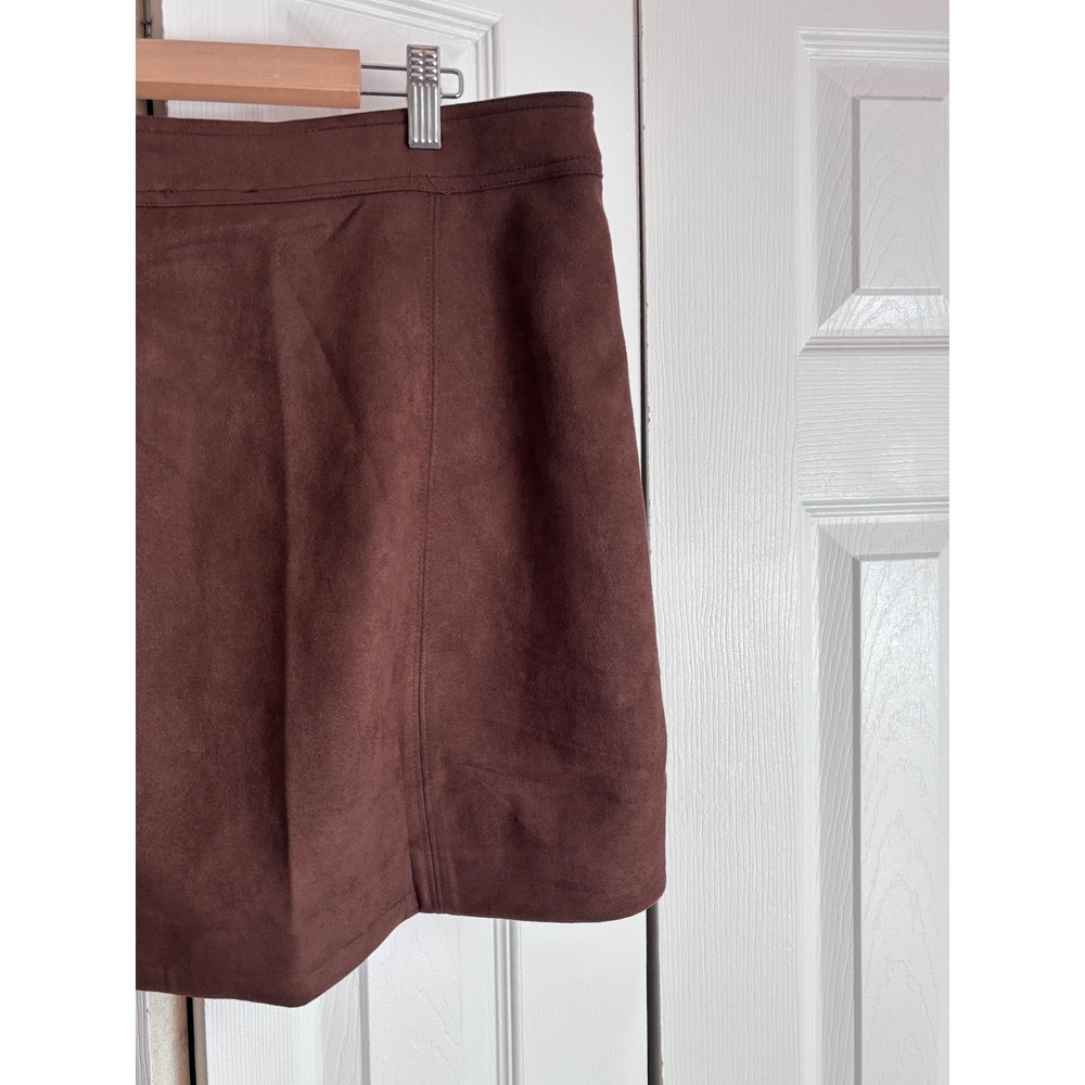 NWT Truth by Republic Faux Suede Mini Skirt XL Chocolate Brown MSRP $58 - Picture 10 of 10